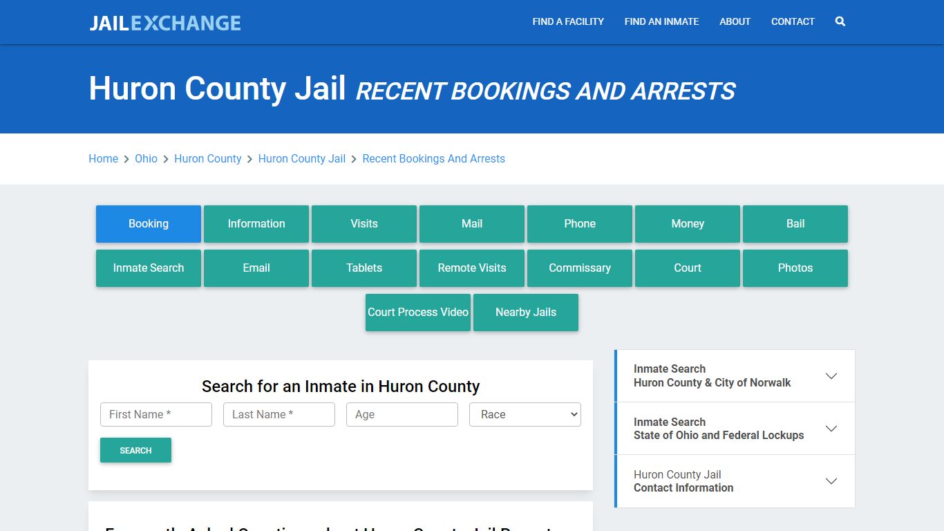 Huron County Jail OH Recent Arrests and Bookings - Jail Exchange