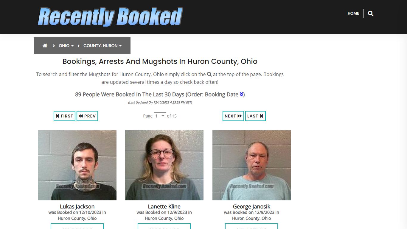 Recent bookings, Arrests, Mugshots in Huron County, Ohio - Recently Booked